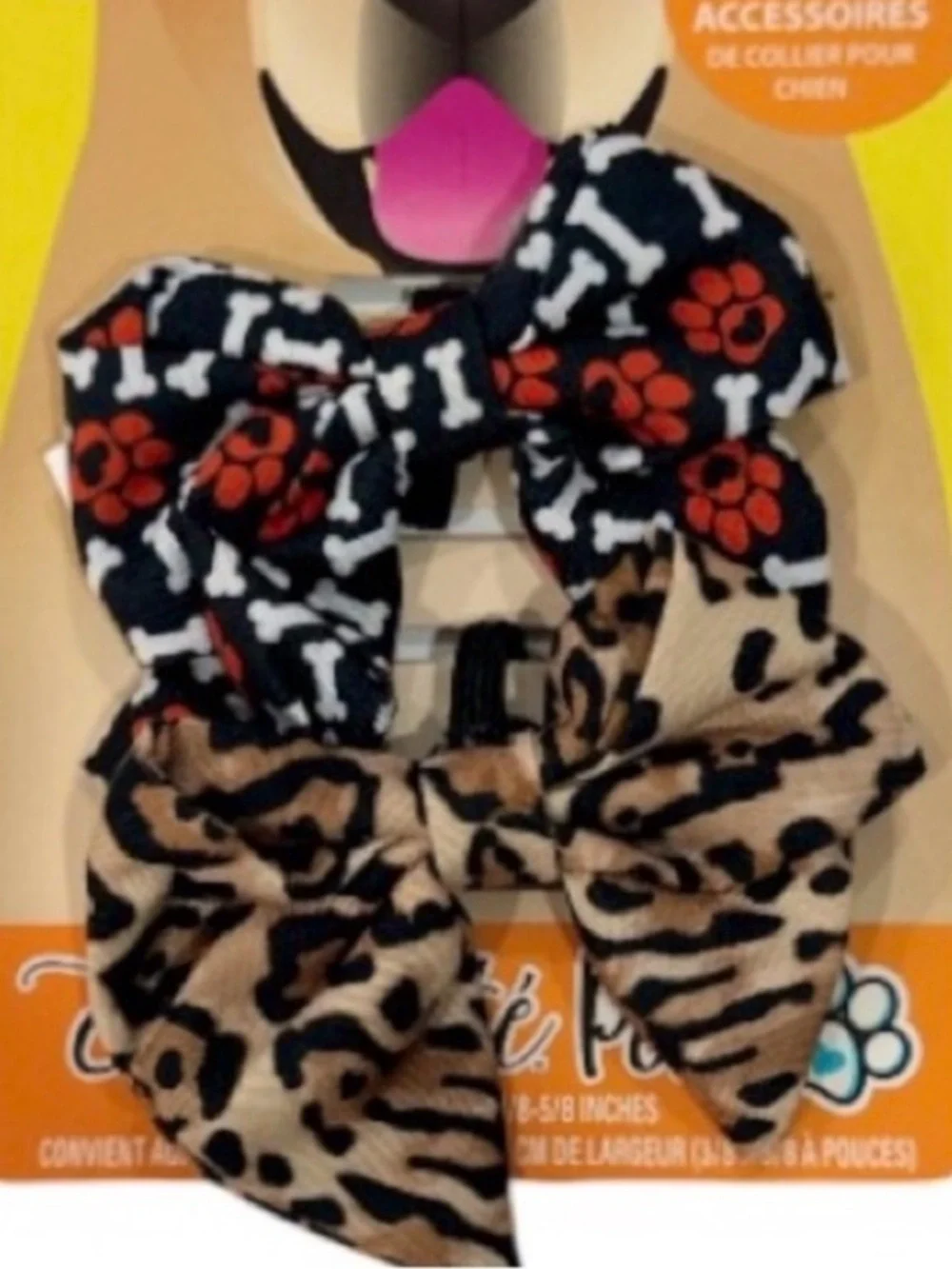 ENCHANTE PET Dog Collar 2 Accessory Bows Cute Paws Hearts Bones Animal Print NEW
